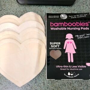 Bamboobies Washable Ultra Thin Soft Nursing Pads Breastfeeding Reusable 2 Pair